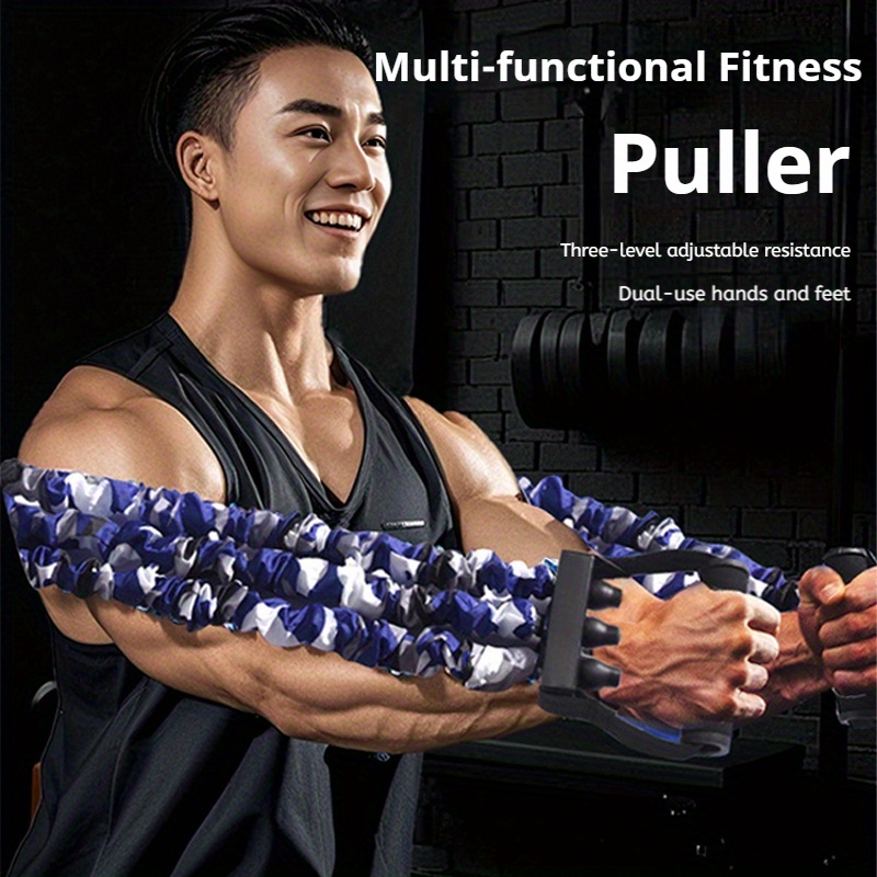 Home Gym Resistance Machine - อุปกรณ์ขยายกล้ามเนื้อหน้าอกแบบปรับได้ พร้อมท่อยืดต้านแรง ด้ามจับกันลื่น สำหรับฝึกกล้ามเนื้อหน้าอก ไหล่ และหลัง