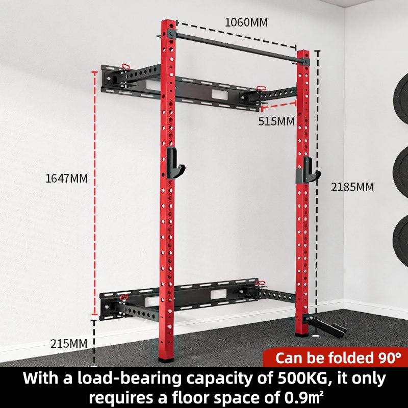 Home Gym Luxury Design - อุปกรณ์ออกกำลังกายแบบติดผนังพับได้ ปรับระดับได้ สำหรับสควอทครึ่งตัว ดีไซน์หลายจุดจับ เหมาะสำหรับยิมที่บ้าน เสริมสร้างความแข็งแรง