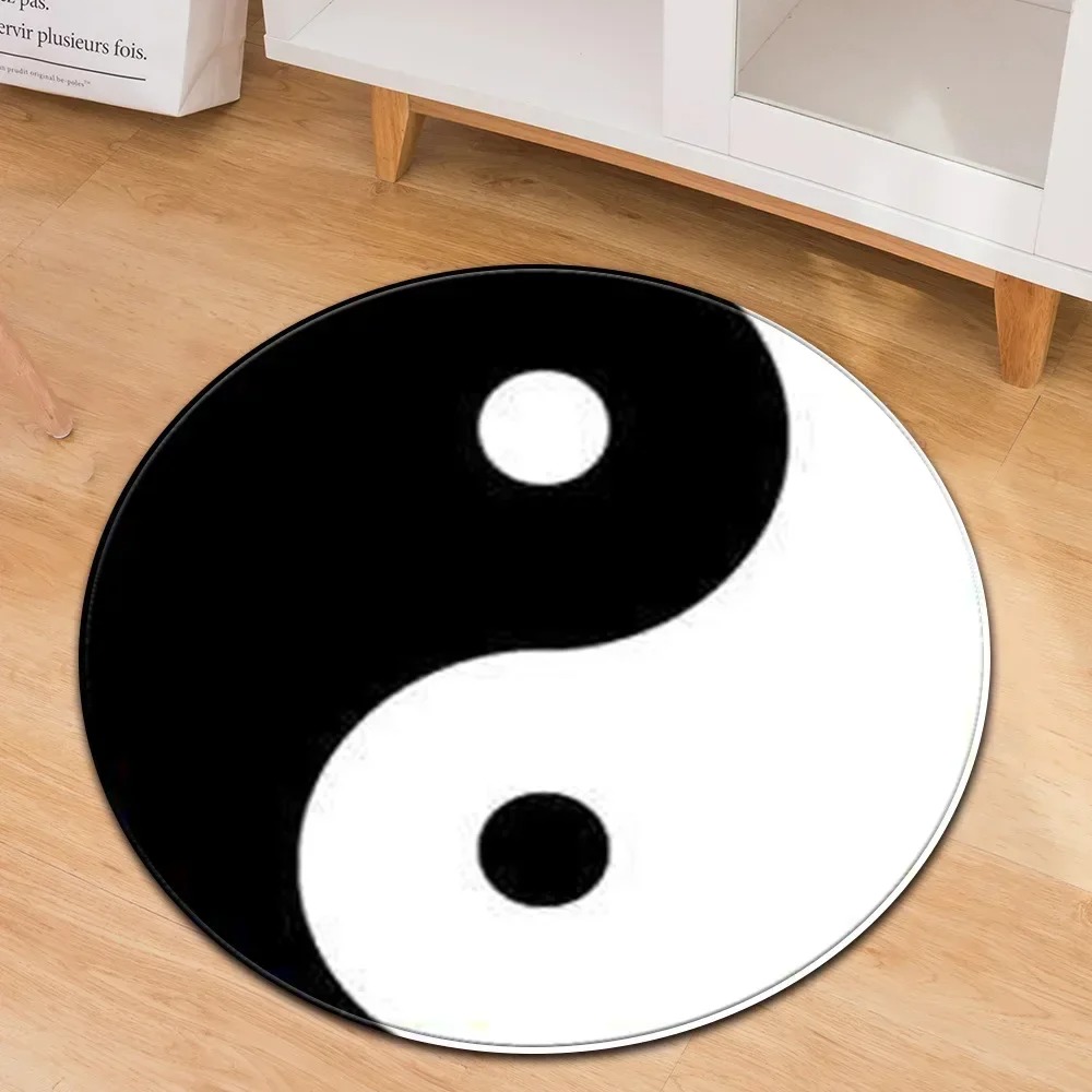 Home Gym Aesthetic - Yin Yang Taiji รอบพรมดอกไม้แห่งชีวิต GYM พระพุทธรูปอินเดียรูปปั้นโยคะสมาธิเสื่อลื่นเก้าอี้ตกแต่ง