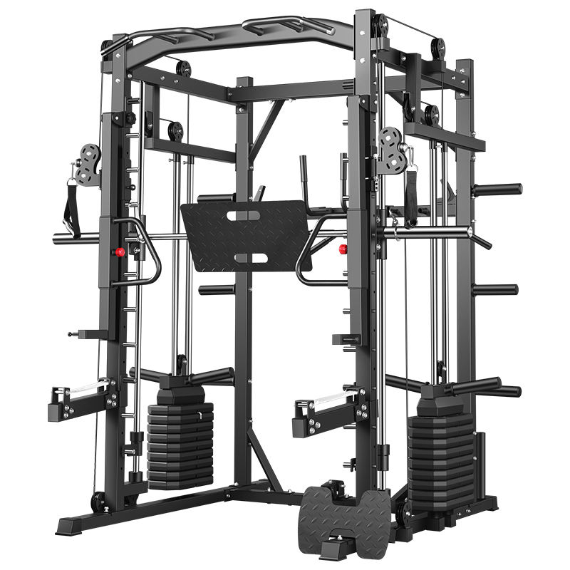Home Gym With Smith Machine - สมิธแมชชีน แร็คออกกำลังกายแบบครบวงจร อุปกรณ์ฟิตเนสมัลติฟังก์ชั่นระดับมืออาชีพ สำหรับการออกกำลังกายแบบมัลติฟังก์ชั่น