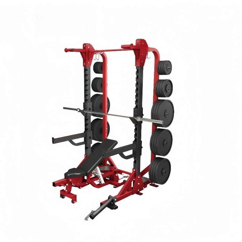 Home Gym Half Rack - ชุดอุปกรณ์ออกกำลังกายสำหรับบ้านและยิมเชิงพาณิชย์ครบชุด เครื่องออกกำลังกายแบบฟังก์ชันนัลเทรนเนอร์พร้อมฮาล์ฟแร็คที่มีคุณสมบัติด้านความปลอดภัย