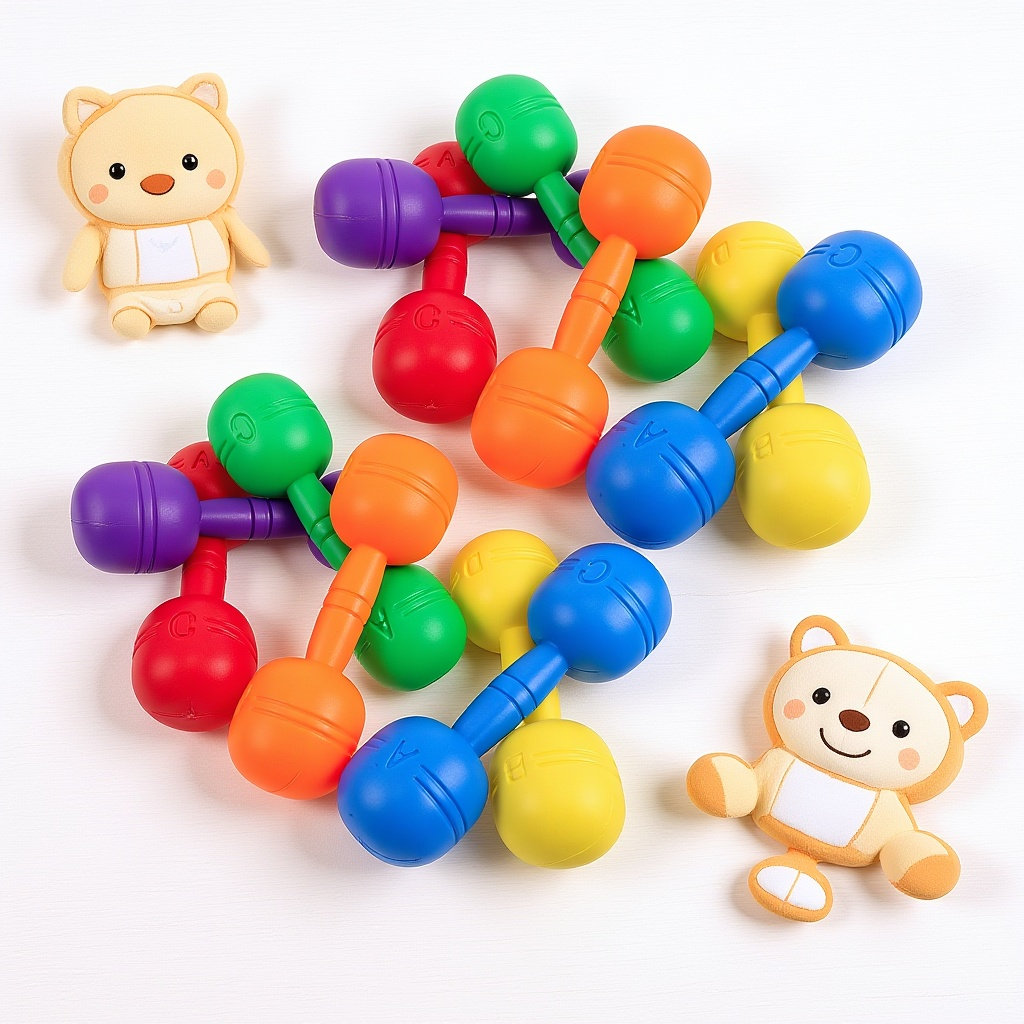 Home Gym For Toddlers - ชุดดัมเบลพลาสติกสำหรับเด็ก 12 ชิ้น และบาร์เบลสำหรับเด็กเล็ก ชุดฝึกความแข็งแรง อุปกรณ์ฟิตเนสสำหรับออกกำลังกายที่บ้าน