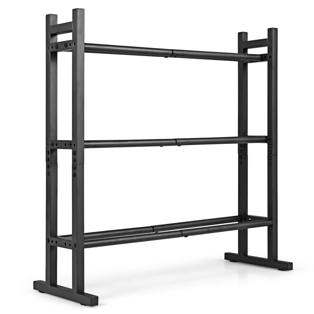 Home Gym Training - ชั้นวางดัมเบล 3 ชั้นแบบ Heavy Duty, ชั้นวางเก็บน้ำหนักเหล็กเคลือบผงพร้อมความจุ