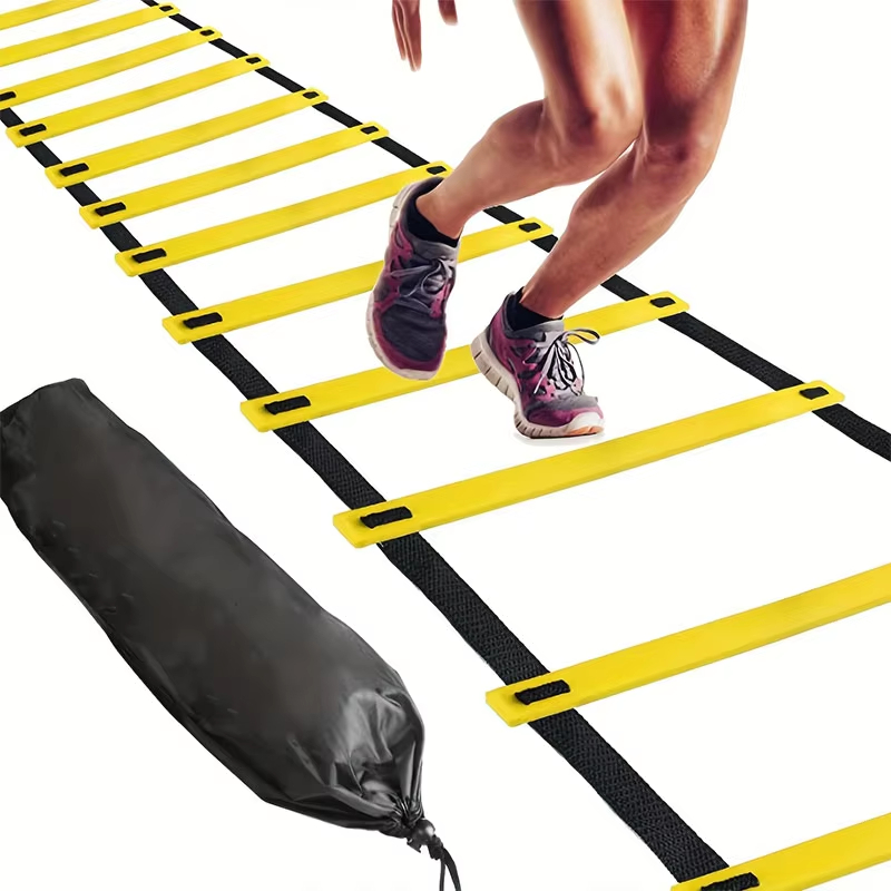 Agility Ladder Speed - บันไดฝึกความคล่องตัวแบบปรับได้ อุปกรณ์ฝึกฝึกการเคลื่อนไหวเท้า พร้อมกระเป๋าสำหรับพกพา สำหรับฟุตบอล บาสเกตบอล เทนนิส