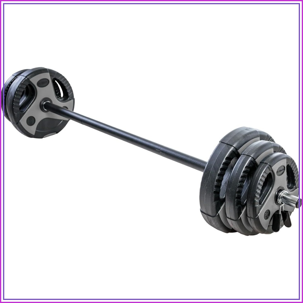 Home Gym Training - ชุดบาร์เบลน้ำหนักที่สมบูรณ์แบบสำหรับยิมที่บ้าน - 43 ปอนด์
