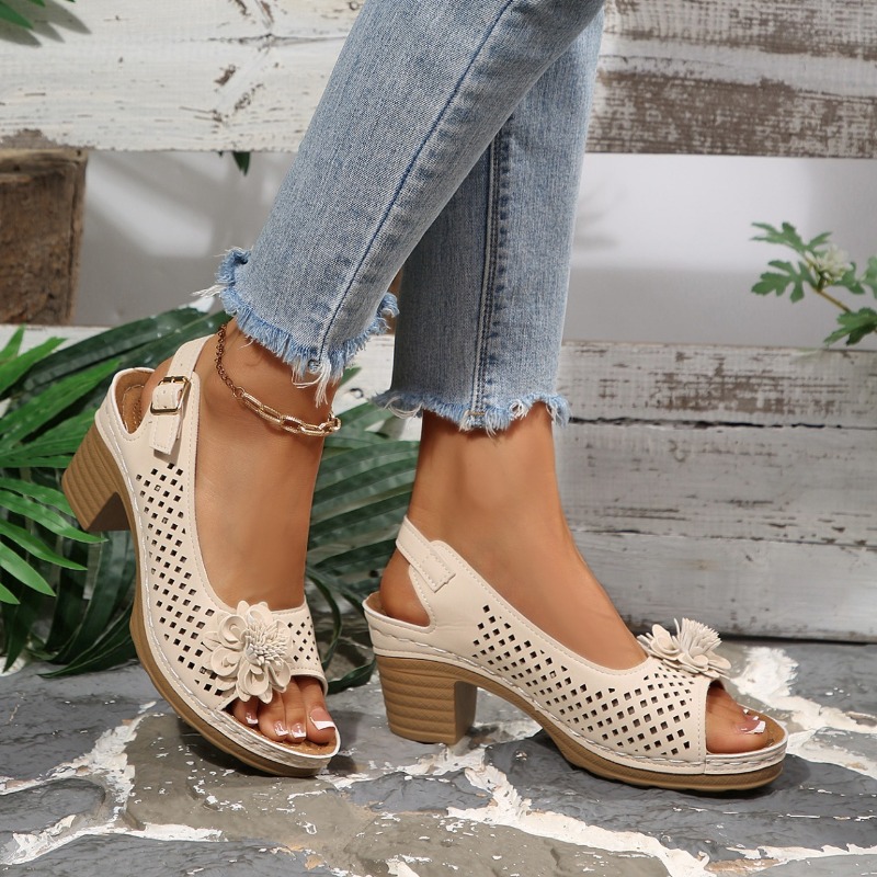 รองเท้าส้นหนาสำหรับผู้หญิง ประ - Ankle Strap Attachment บทวิจารณ์และราคา