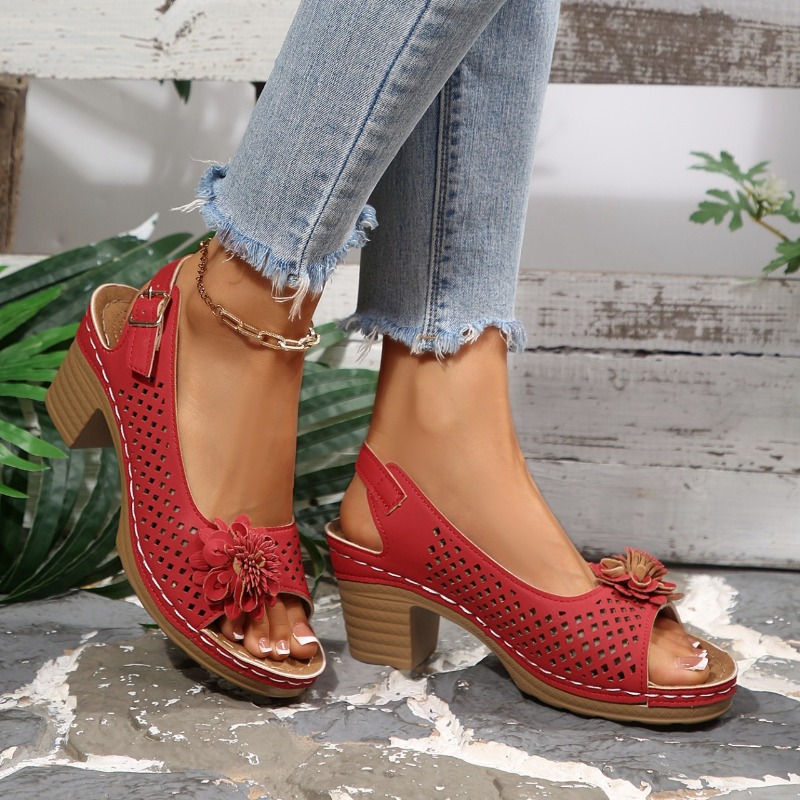 รองเท้าส้นหนาสำหรับผู้หญิง ประ - Ankle Strap Attachment บทวิจารณ์และราคา