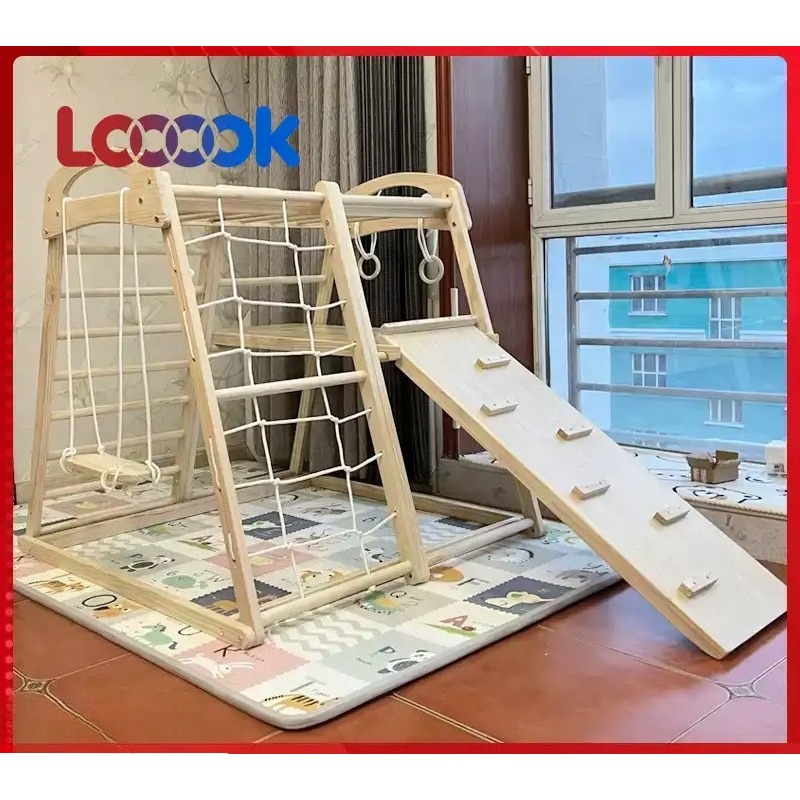 ชุดเครื่องเล่นไม้สำหรับเด็กเล็ - Home Gym For Toddlers บทวิจารณ์และราคา