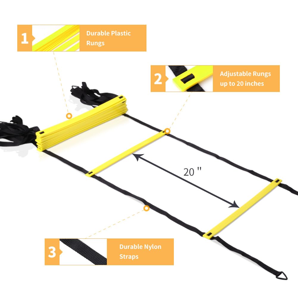 บันไดฝึกความคล่องตัวและแผ่นฝึก - Agility Ladder Speed บทวิจารณ์และราคา