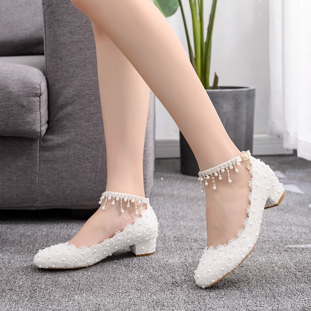 รองเท้าส้นเตี้ยแบบปิดหัวสำหรับ - Ankle Strap Attachment บทวิจารณ์และราคา