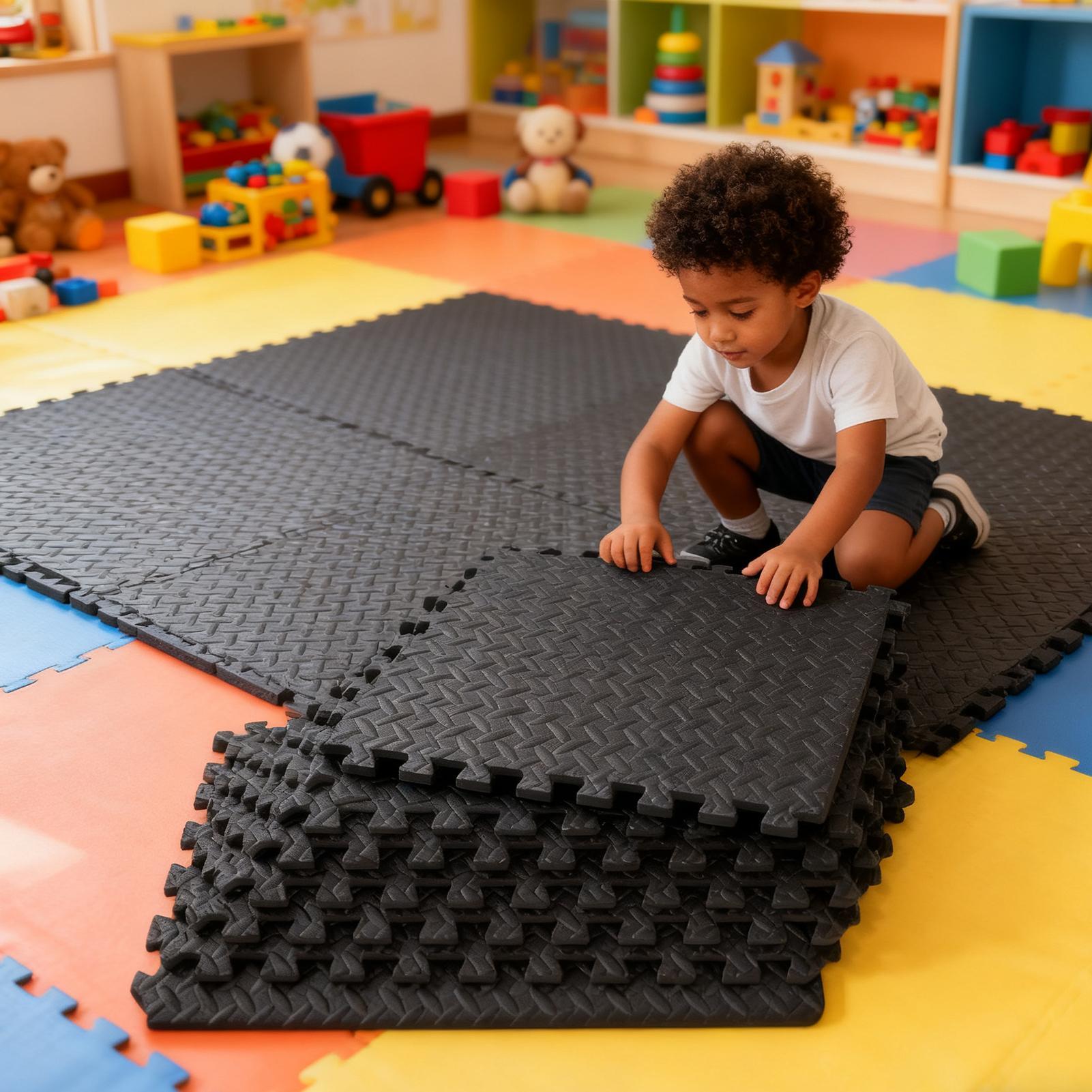 แผ่นปูพื้นยิม 12 ชิ้น แบบต่อกั - Home Gym For Toddlers บทวิจารณ์และราคา