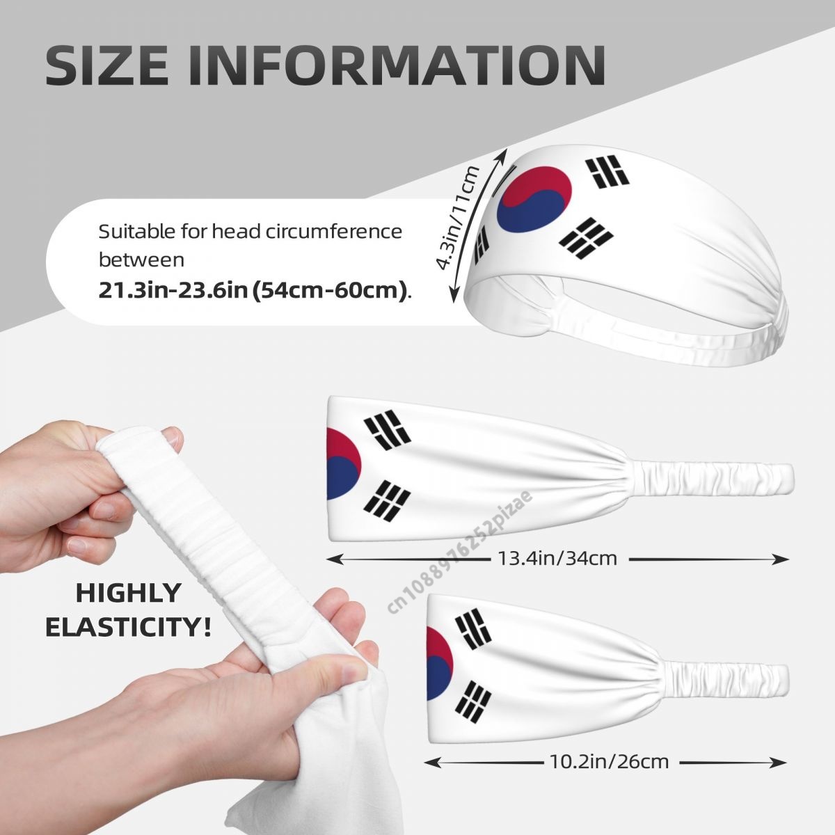 ที่คาดผมยางยืดแบบกว้างลายธงชาต - Home Gym Aesthetic บทวิจารณ์และราคา