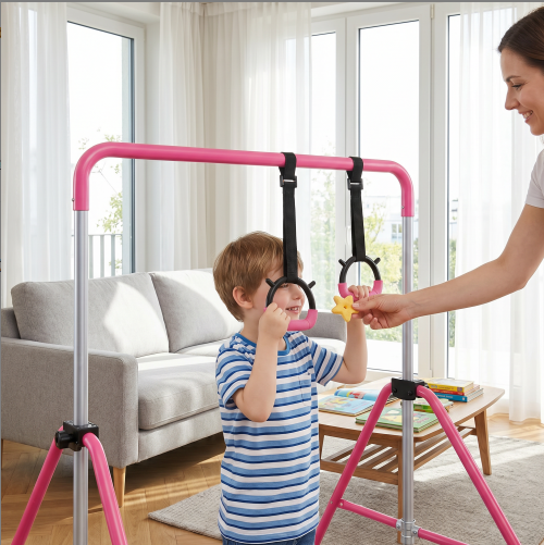 ราวจับสำหรับเด็กพร้อมห่วงออกกำ - Home Gym For Toddlers บทวิจารณ์และราคา