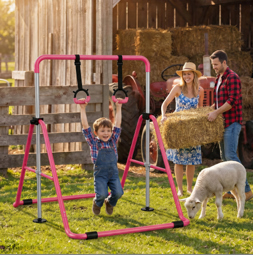 ราวจับสำหรับเด็กพร้อมห่วงออกกำ - Home Gym For Toddlers บทวิจารณ์และราคา