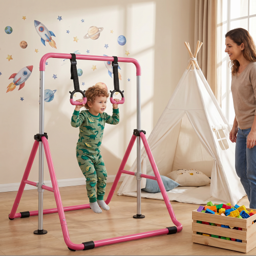 ราวจับสำหรับเด็กพร้อมห่วงออกกำ - Home Gym For Toddlers บทวิจารณ์และราคา